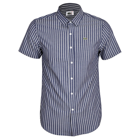Men's Striped Lightweight Cotton Short Sleeve Shirt - Grey - Obeezi.com