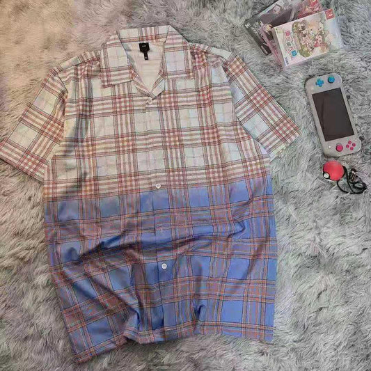 Men's Vintage Short Sleeve Collar Shirt - Obeezi.com