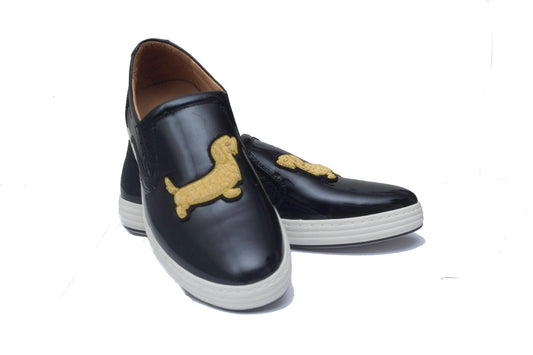 Men's Wetlips Black Leather Shoe - Obeezi