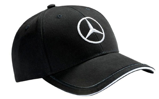 Mercedes-Benz star logo embroidered Baseball Black Mix With White Cap - Obeezi.com