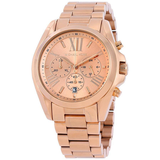 Michael Kors Bradshaw Oversize Chronograph Rose Gold Tone Unisex Watch MK5503 - Obeezi.com