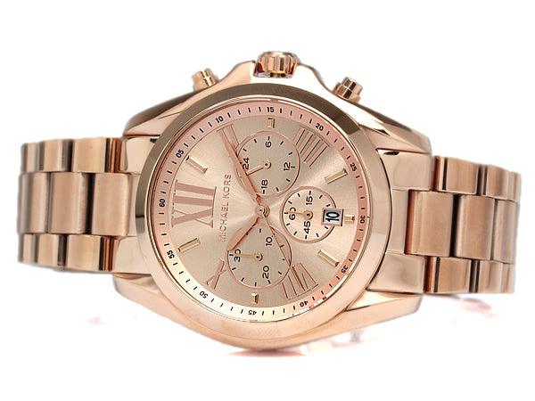 Michael Kors Bradshaw Oversize Chronograph Rose Gold Tone Unisex Watch MK5503 - Obeezi.com