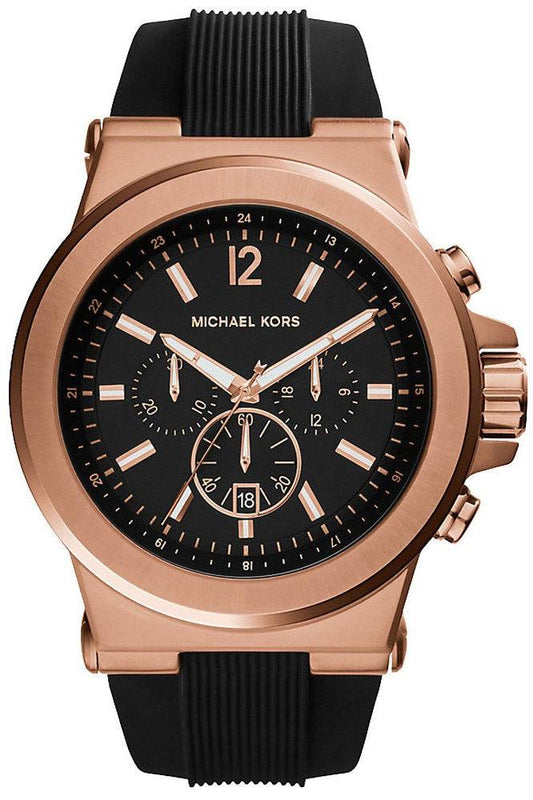 MICHAEL KORS DYLAN MK8184 Chronograph Black Dial Black Rubber Men's Watch - Obeezi.com