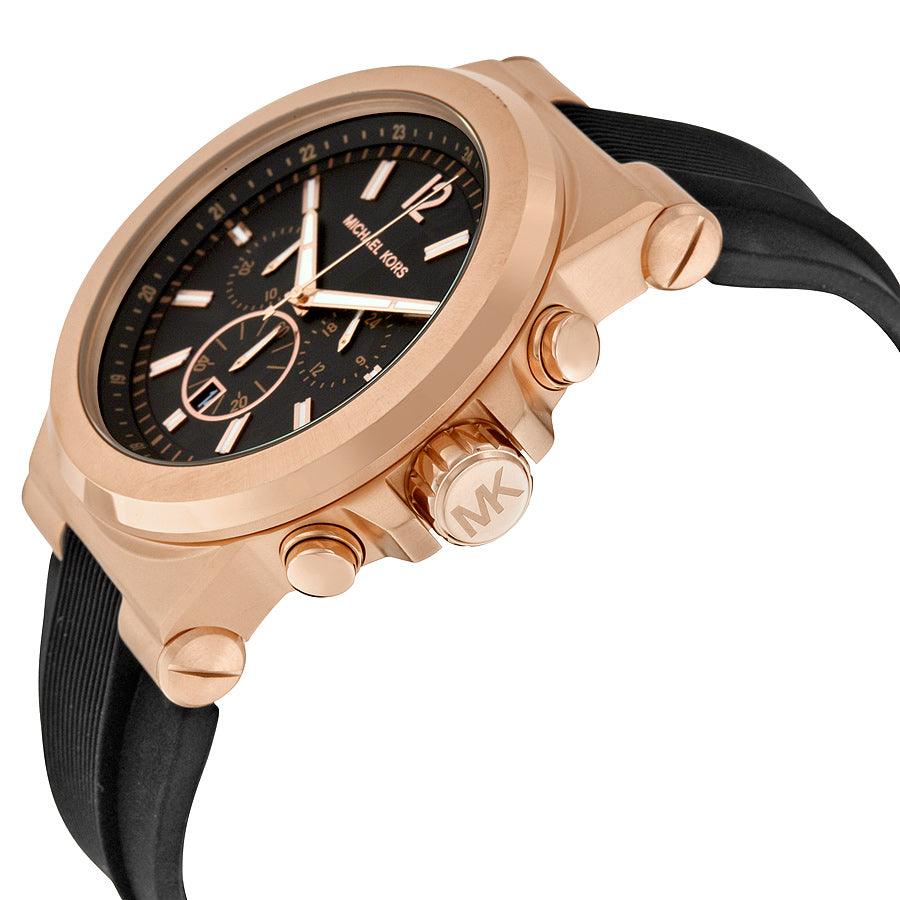 MICHAEL KORS DYLAN MK8184 Chronograph Black Dial Black Rubber Men's Watch - Obeezi.com