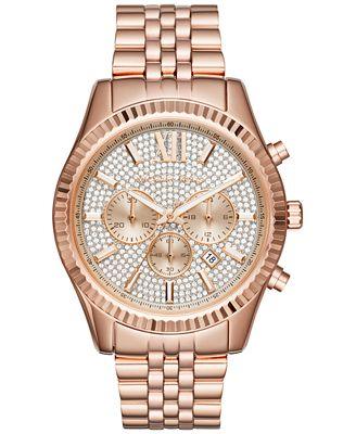 Michael Kors Lexington Mk8580 Rose Gold Rose Chronograph Watch - Obeezi.com