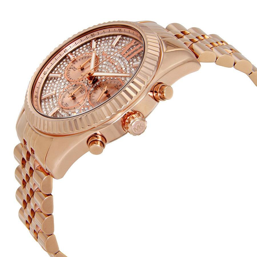 Michael Kors Lexington Mk8580 Rose Gold Rose Chronograph Watch - Obeezi.com