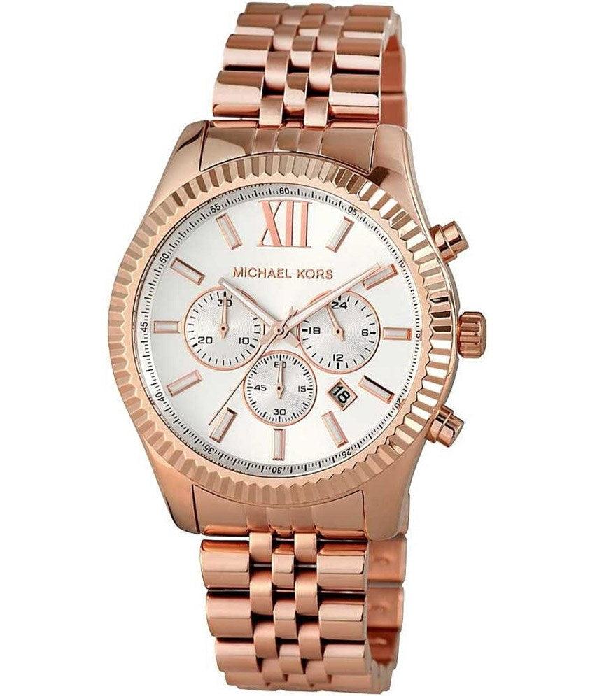Michael Kors Men's Lexington Chronograph Steel Case Quartz Watch MK8313 - Obeezi.com