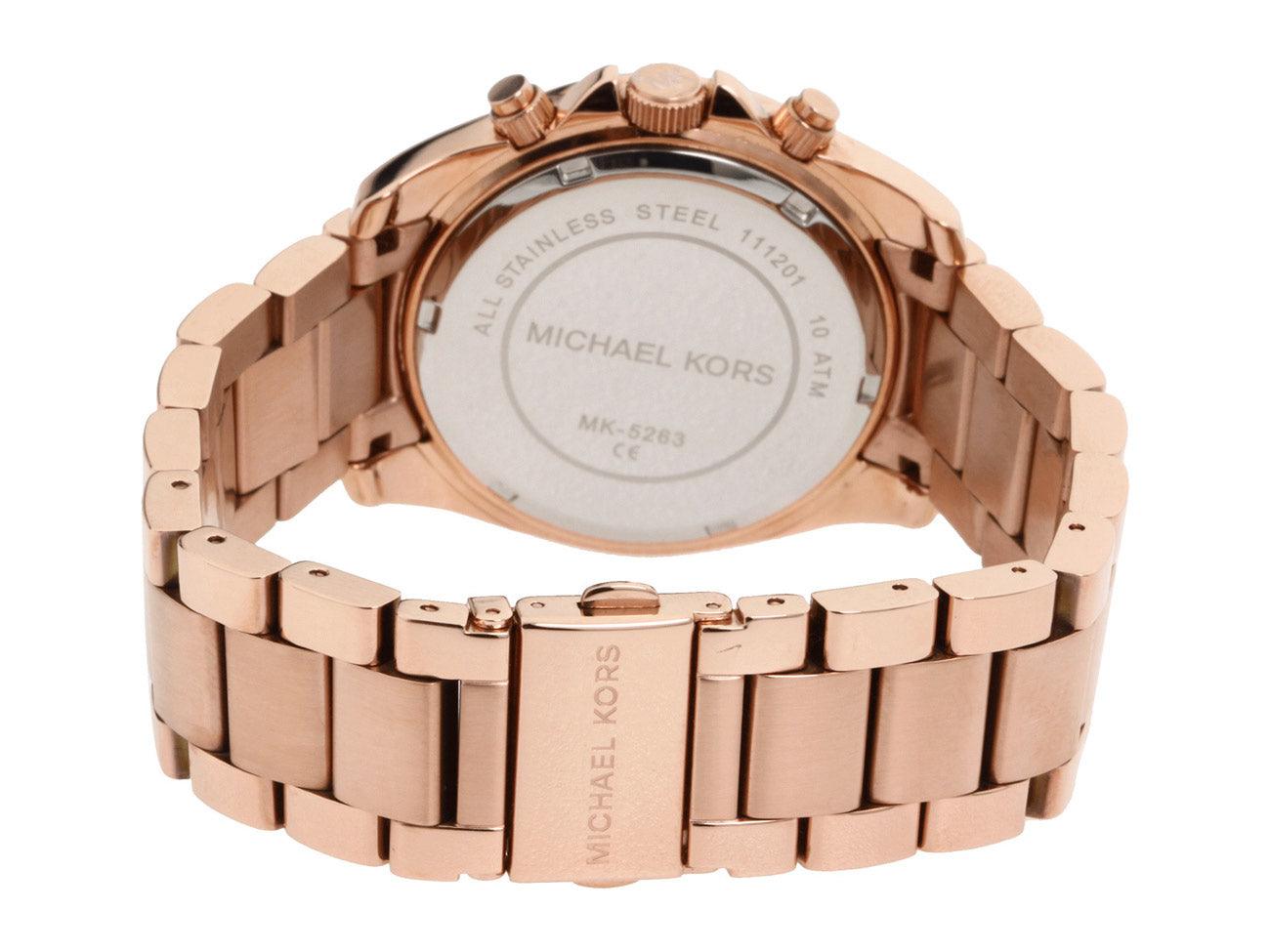 Michael Kors MK5263 Unisex Blair Rose Gold Tone Chronograph Watch - Obeezi.com