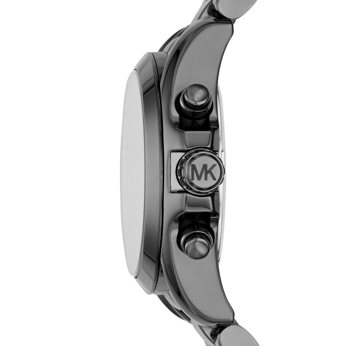 Michael Kors MK6249 Bradshaw Black Dial Chronograph Gunmetal Tone Ladies Watch - Obeezi.com