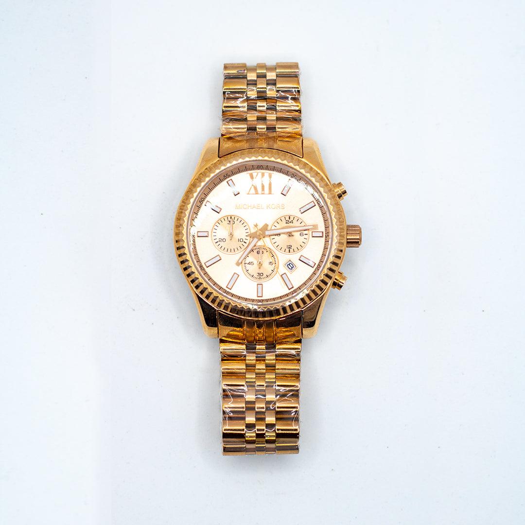 Michael Kors MK8281 Lexington Chronograph Champagne Dial Men's Watch - Obeezi.com