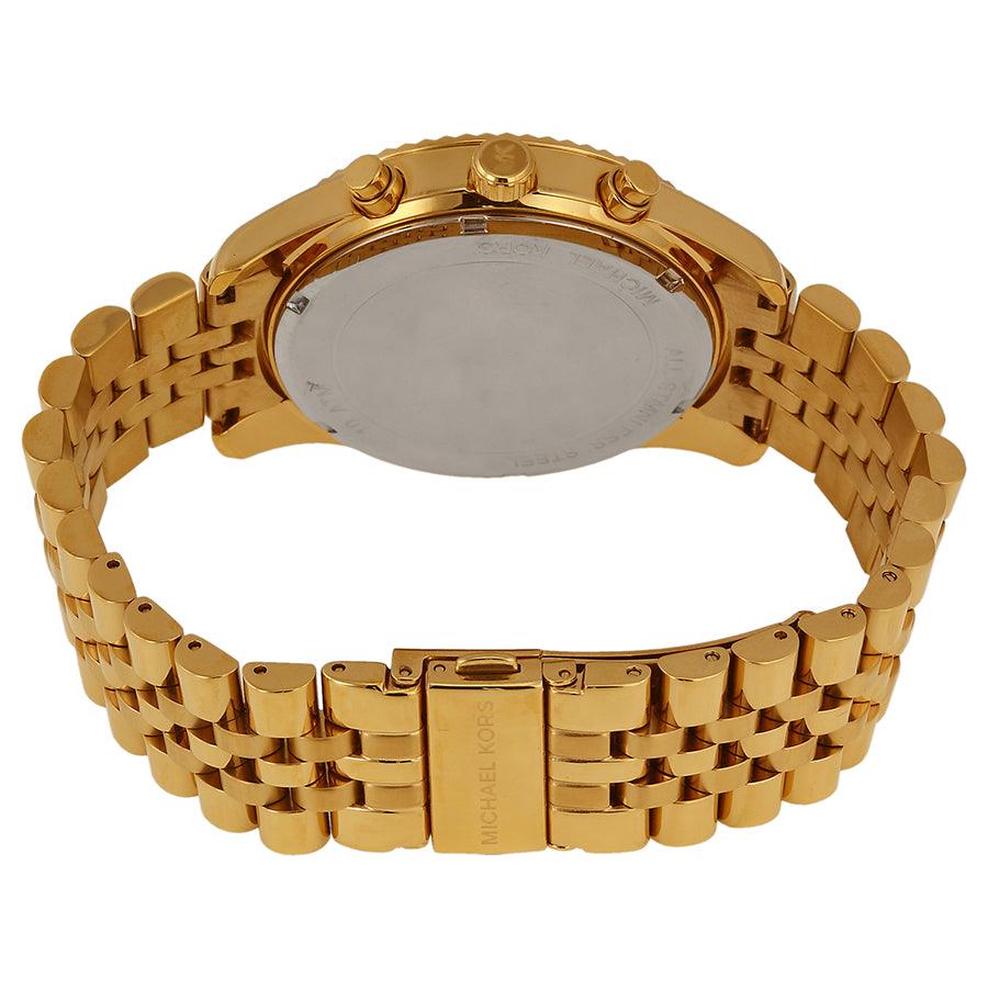 Michael Kors MK8286 Lexington Chronograph Black Dial Gold-Tone Watch - Obeezi.com