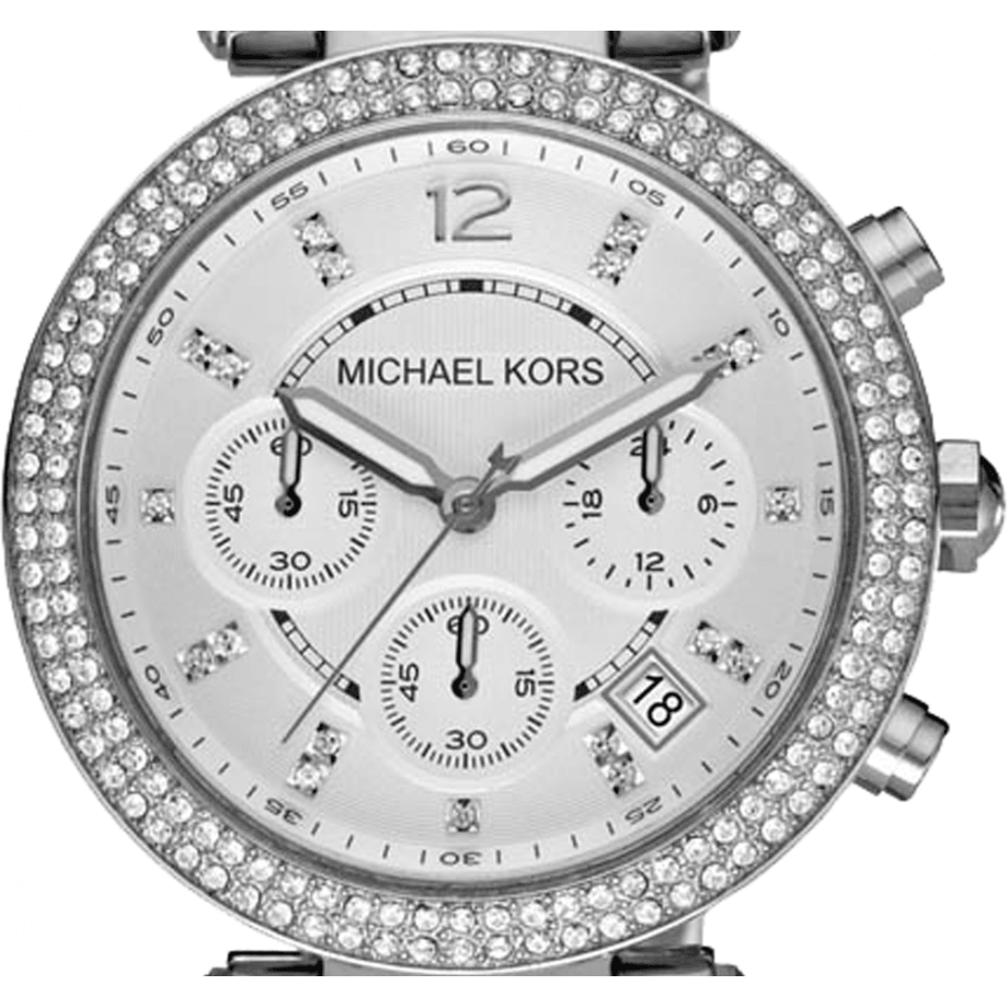 Michael Kors Parker Silver Dial Stainless Steel Chronograph Ladies Watch MK5353 - Obeezi.com