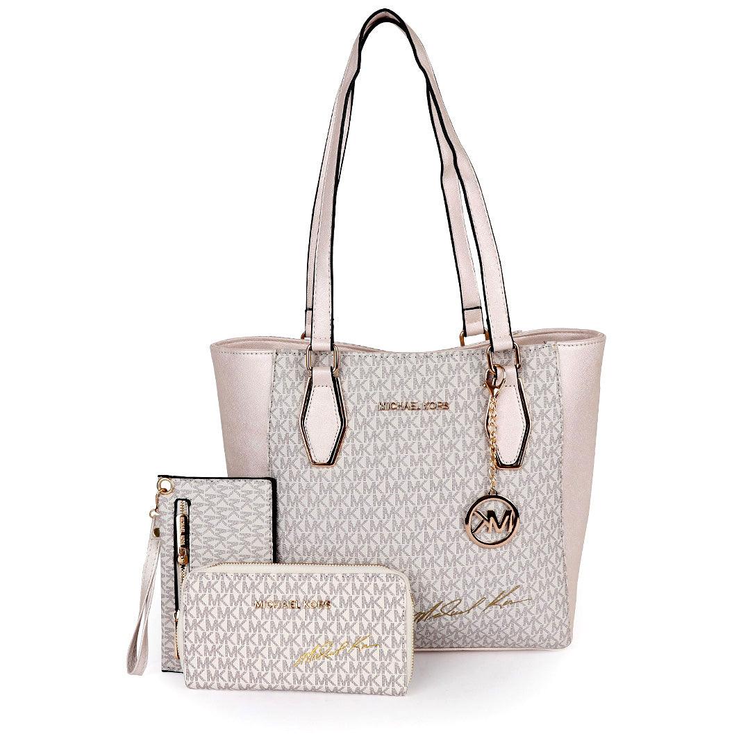 Michael Kors Voyager Tote Bag With Sling-Biege - Obeezi.com