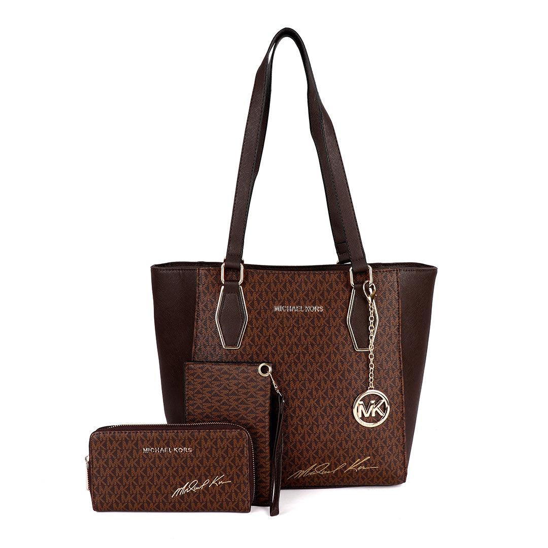 Michael Kors Voyager Tote Bag With Sling-Coffee - Obeezi.com