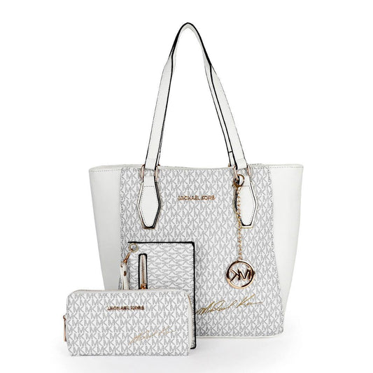 Michael Kors Voyager Tote Bag With Sling-White - Obeezi.com