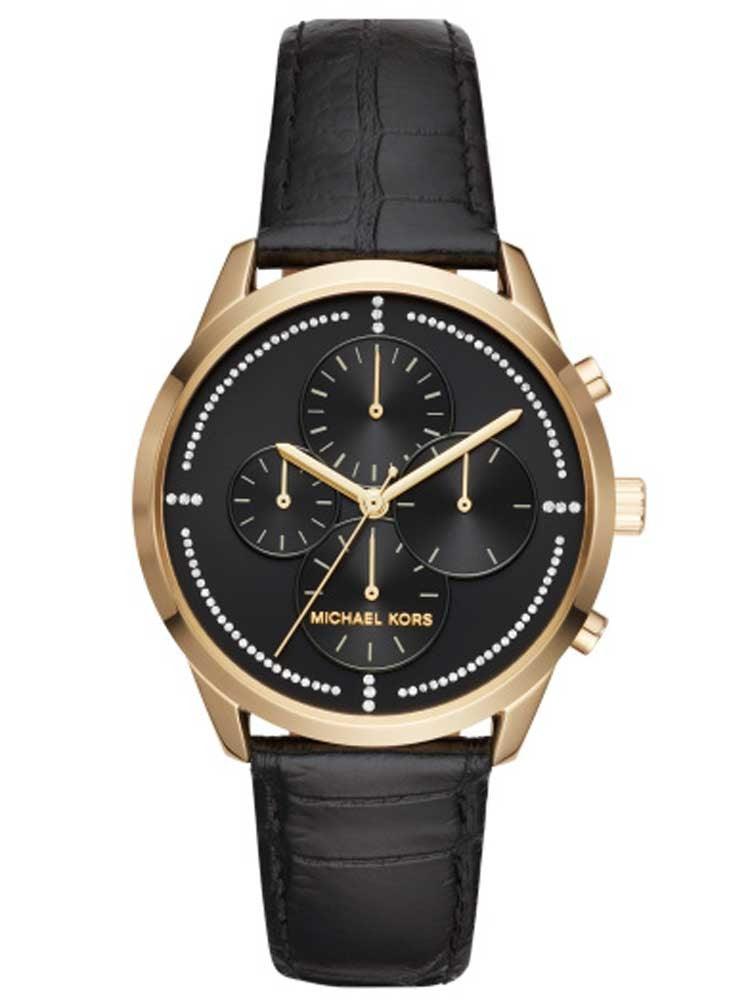 Michael Kors Women's Black Leather MK2686 Watch - Obeezi.com