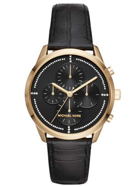 Michael Kors Women's Black Leather MK2686 Watch - Obeezi.com