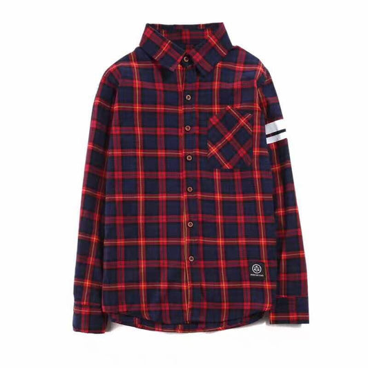 Momotaro Jeans Double Pocket Red Denim Shirt - Obeezi