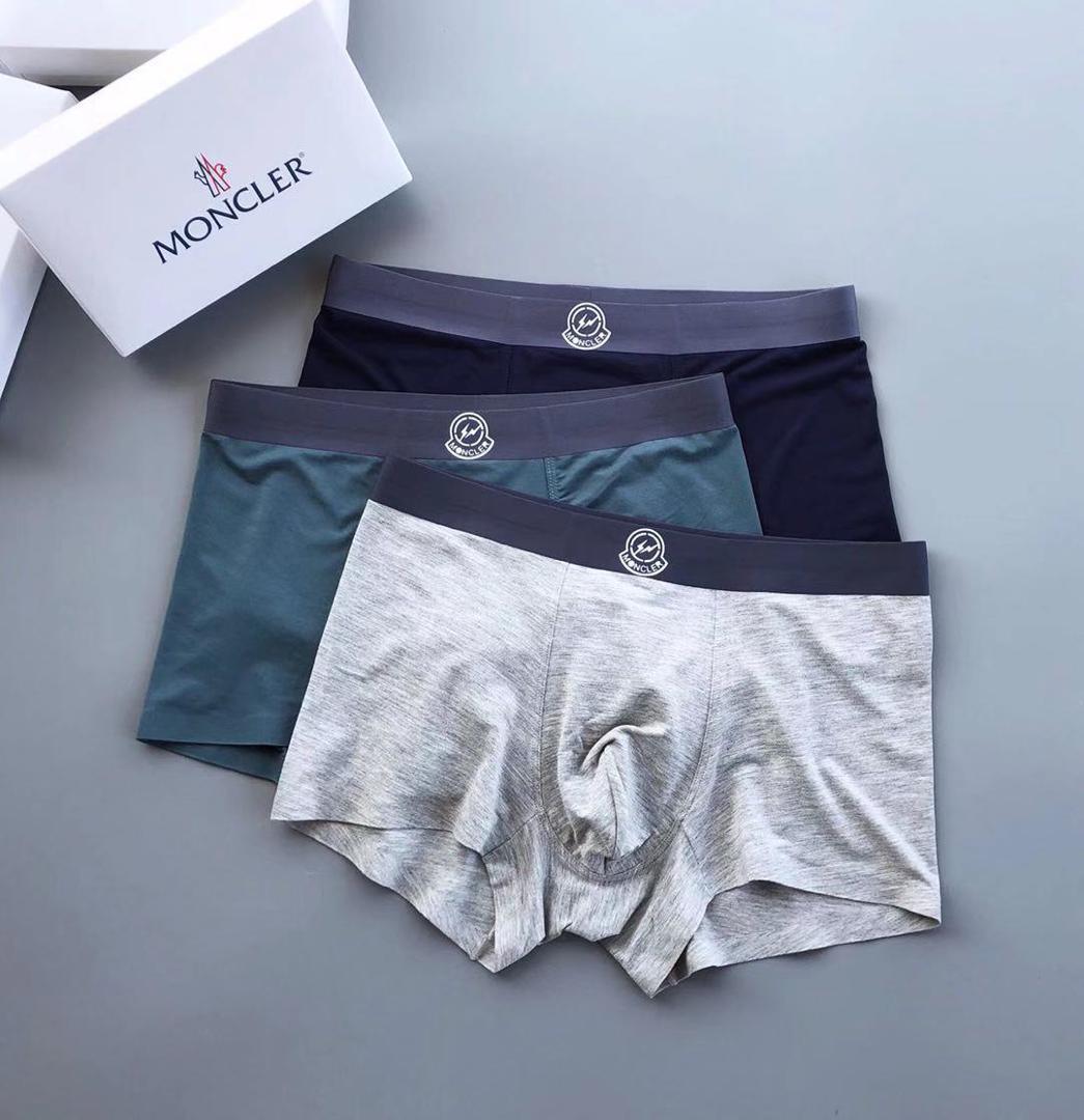Monc 3 Packs Stretch Organic Cotton Logo Waistband Boxers - Obeezi.com