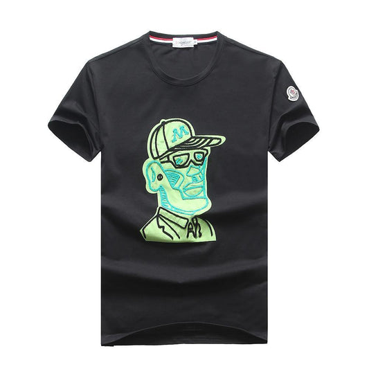 Moncler Green Inscription T Shirt- Black - Obeezi