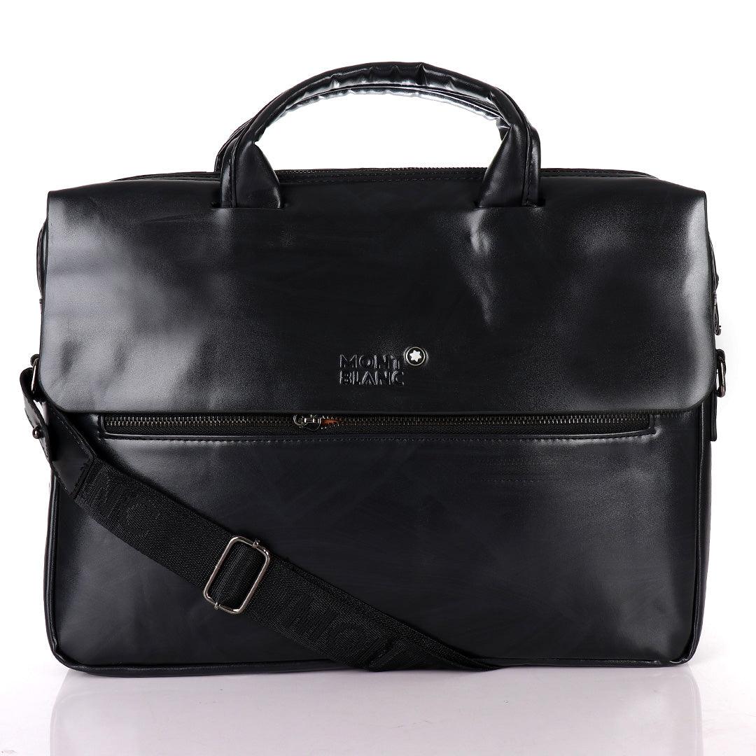Mont Blanc Men's Formal Genuine Leather Bag- Black - Obeezi.com