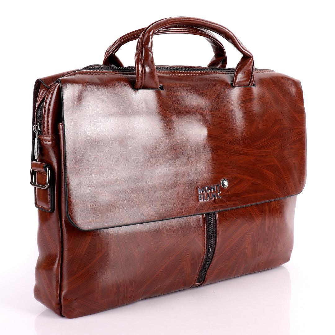 Mont Blanc Men's Formal Genuine Leather Bag- Brown - Obeezi.com