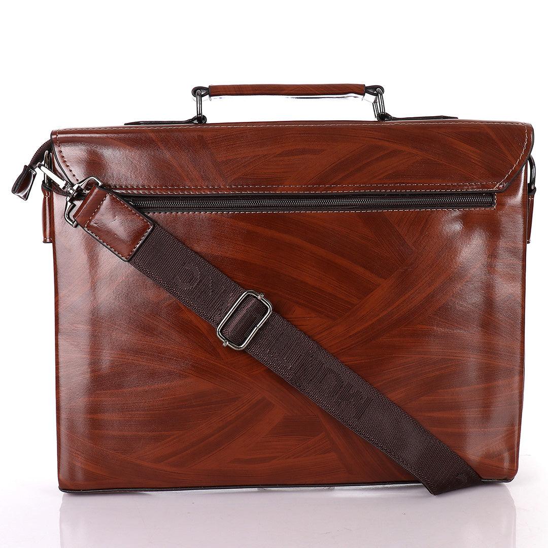 Mont Blanc Vintage Brown Leather Briefcase with Original Shoulder Strap. - Obeezi.com