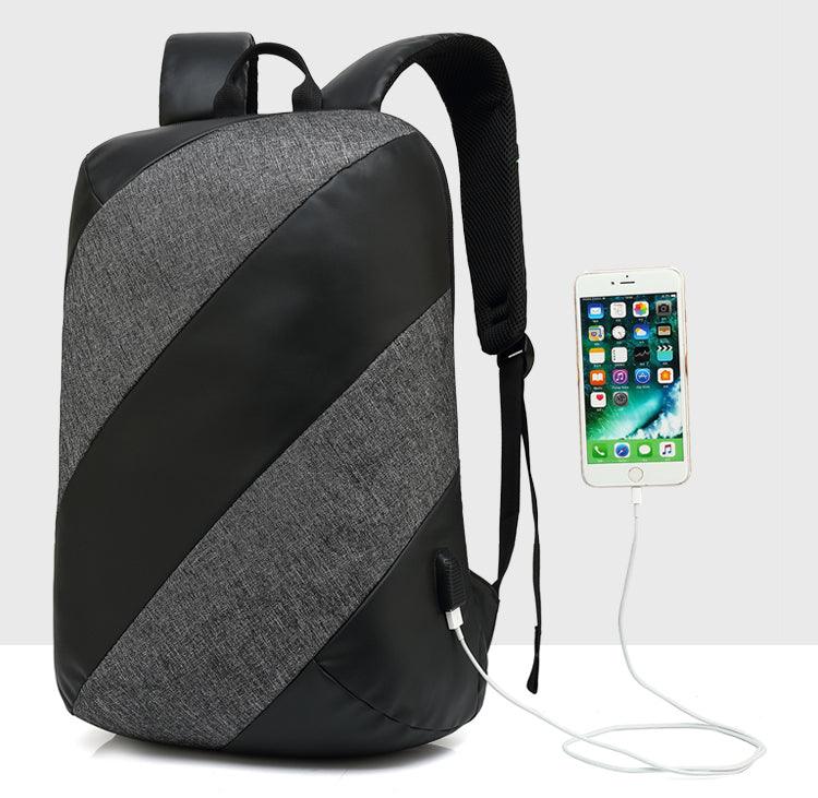 Multi-function Waterproof Grey Backpack With USB Port - Obeezi.com