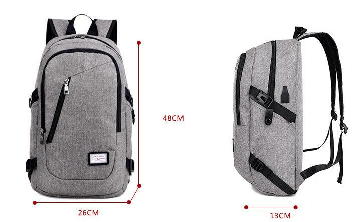 Multi-Functional Canvas USB Backpack-Blue - Obeezi.com