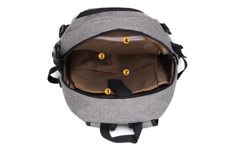 Multi-Functional Canvas USB Backpack-Grey - Obeezi.com