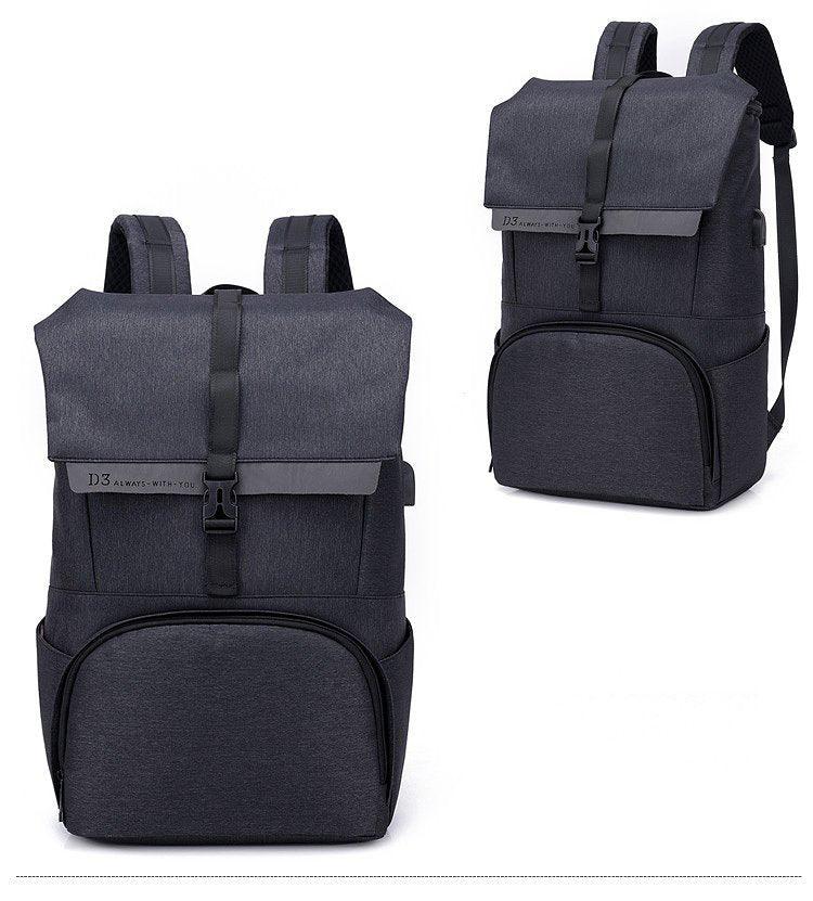 Multi-Functions D3 Backpack With Usb Charging Ports Black Bags - Obeezi.com