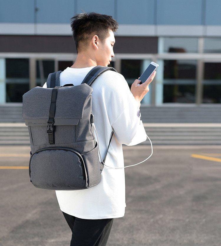 Multi-Functions D3 Backpack With Usb Charging Ports Black Bags - Obeezi.com