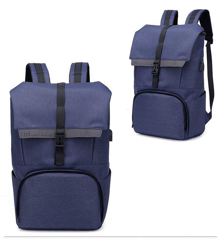 Multi-Functions D3 Backpack With Usb Charging Ports Blue Bags - Obeezi.com