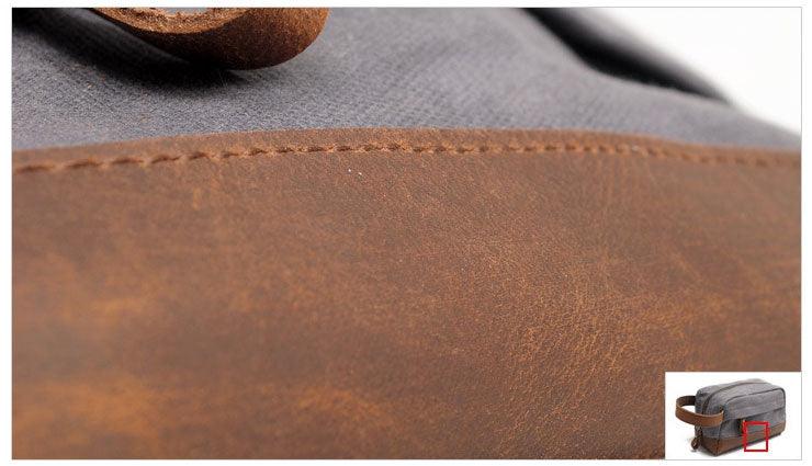 Multifunction Canvas and Leather Handy Sling Hand Pouch - Black - Obeezi.com