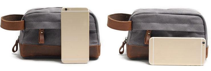 Multifunction Canvas and Leather Handy Sling Hand Pouch - Green - Obeezi.com