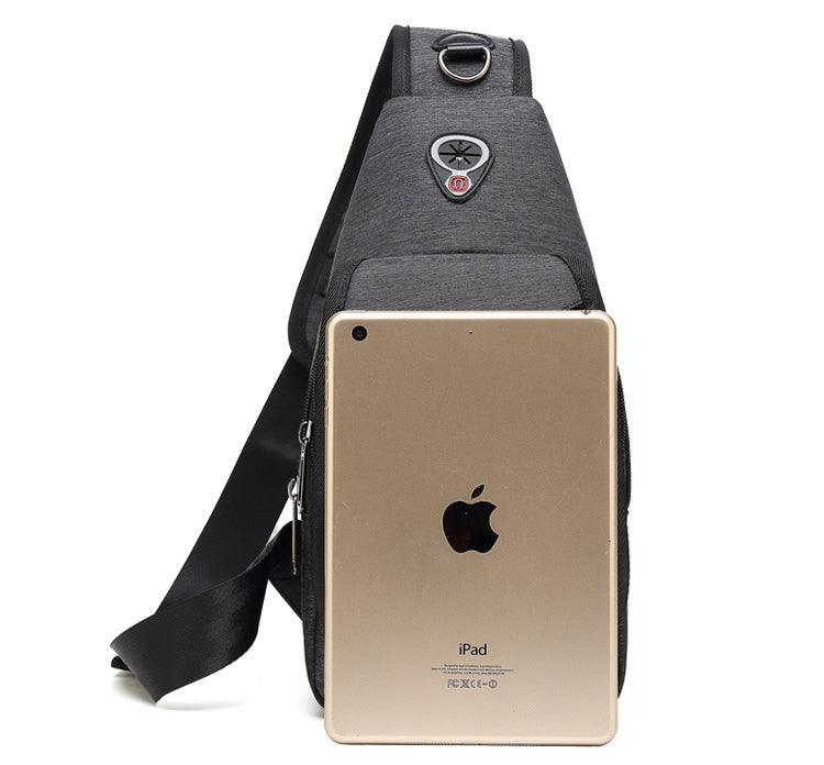 Multifunction Cross Strap WaterProof Black Sports Bag With USB Port - Obeezi.com