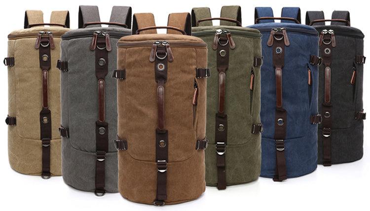 Multifunctional Outdoor Canvas Solid Back And Hand Travellers Grey Bags - Obeezi.com
