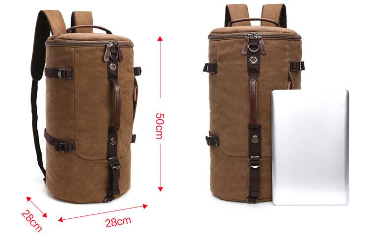 Multifunctional Outdoor Canvas Solid Back And Hand Travellers Khaki Bags - Obeezi.com