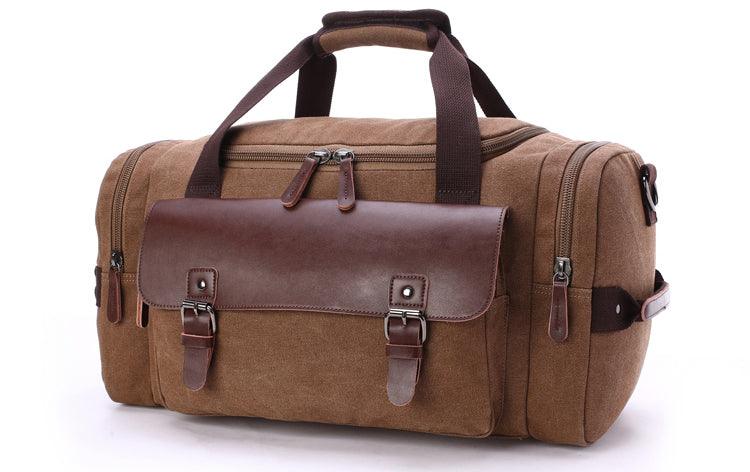Multifunctional Outdoor Canvas Solid Travellers Brown Bags - Obeezi.com