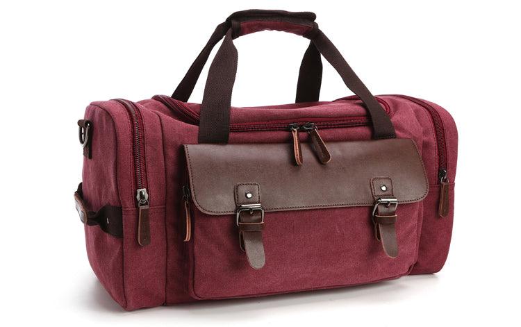 Multifunctional Outdoor Canvas Solid Travellers Wine Red Bags - Obeezi.com