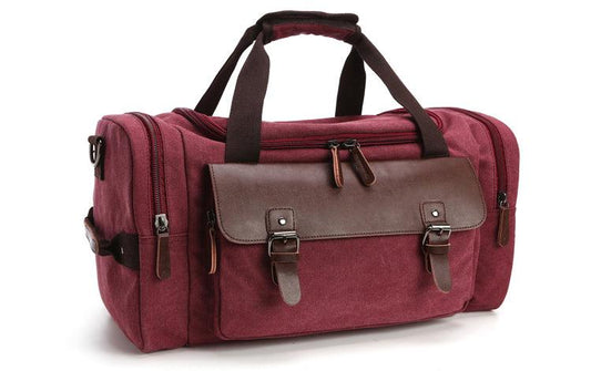 Multifunctional Outdoor Canvas Solid Travellers Wine Red Bags - Obeezi.com