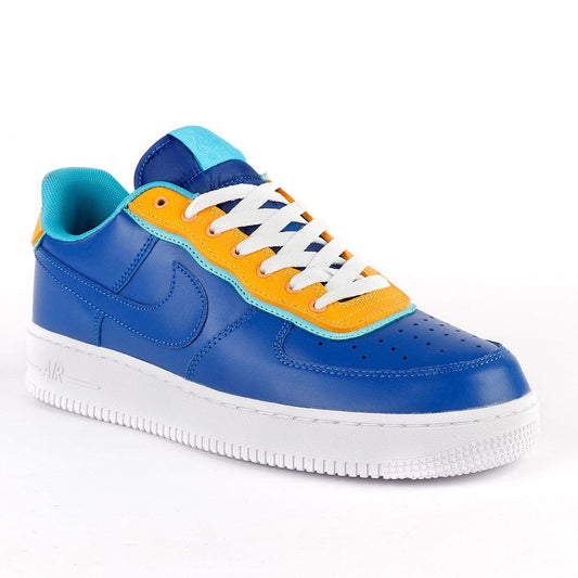 N A F 1 07 Patent RoyalBlue White and yellow Casual Sneakerboots - Obeezi