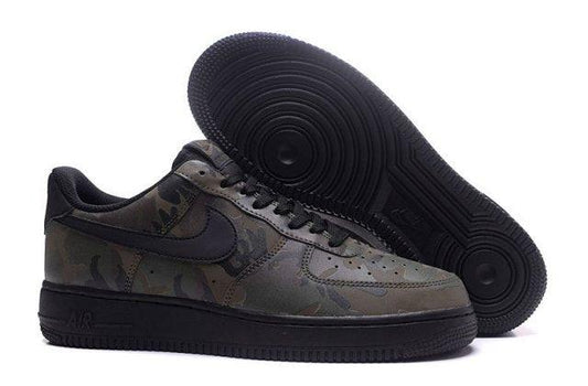 N A F 1 Low Olive Reflective Camo Black Men's Casual Shoes Sneakers - Obeezi