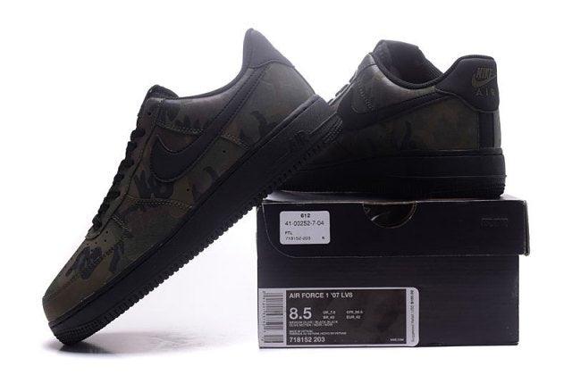 N A F 1 Low Olive Reflective Camo Black Men's Casual Shoes Sneakers - Obeezi