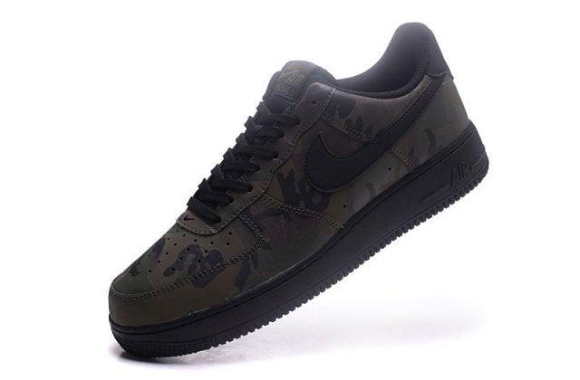 N A F 1 Low Olive Reflective Camo Black Men's Casual Shoes Sneakers - Obeezi