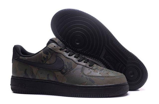 N A F 1 Low Olive Reflective Camo Black Men's Casual Shoes Sneakers - Obeezi