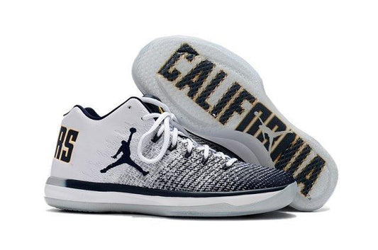 N A J XXXI 31 Low California Golden Bears White Amarillo College Navy Men's Basketball Sneakers - Obeezi