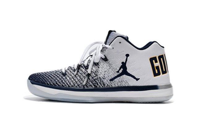N A J XXXI 31 Low California Golden Bears White Amarillo College Navy Men's Basketball Sneakers - Obeezi