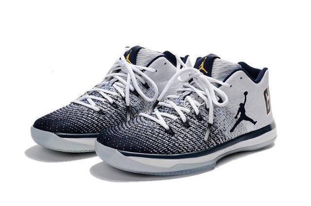 N A J XXXI 31 Low California Golden Bears White Amarillo College Navy Men's Basketball Sneakers - Obeezi