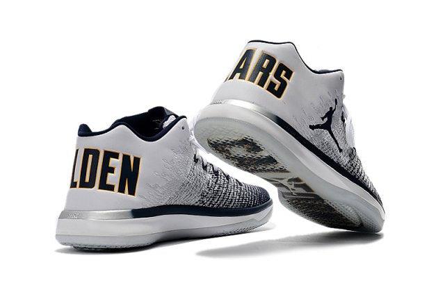 N A J XXXI 31 Low California Golden Bears White Amarillo College Navy Men's Basketball Sneakers - Obeezi